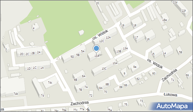 Świebodzin, Osiedle Widok, 11A, mapa Świebodzin