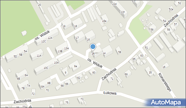 Świebodzin, Osiedle Widok, 15, mapa Świebodzin