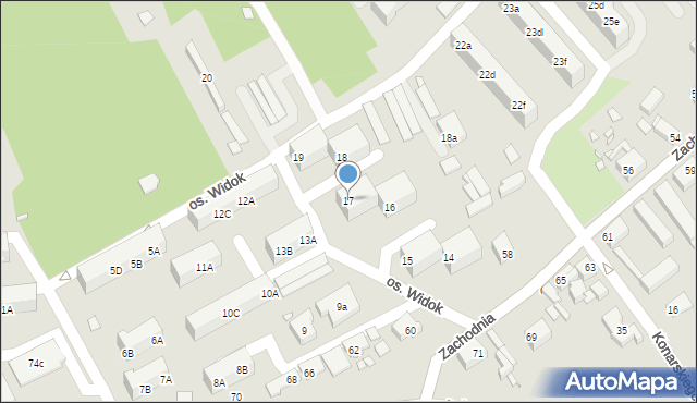 Świebodzin, Osiedle Widok, 17, mapa Świebodzin
