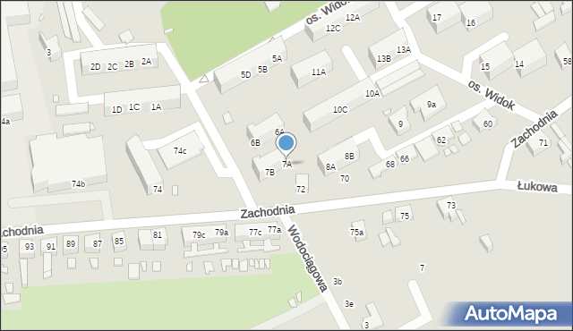 Świebodzin, Osiedle Widok, 7A, mapa Świebodzin