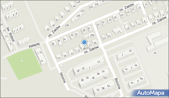 Świebodzin, Osiedle Żaków, 29, mapa Świebodzin