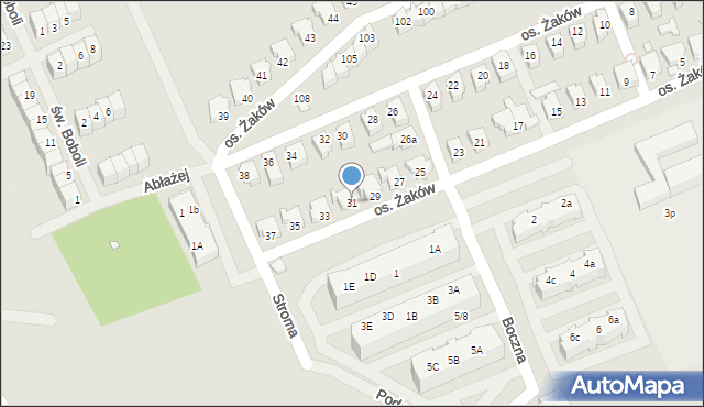 Świebodzin, Osiedle Żaków, 31, mapa Świebodzin