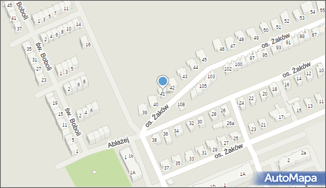 Świebodzin, Osiedle Żaków, 41, mapa Świebodzin