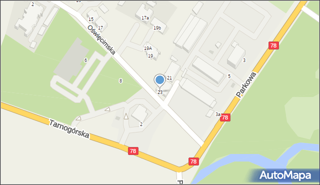 Świerklaniec, Oświęcimska, 23, mapa Świerklaniec