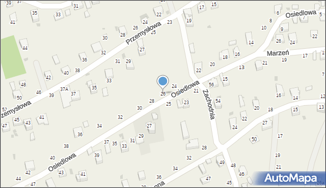 Świnna, Osiedlowa, 26, mapa Świnna