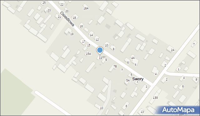 Swory, Osiedlowa, 13, mapa Swory