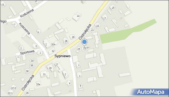 Sypniewo, Ostrołęcka, 23, mapa Sypniewo