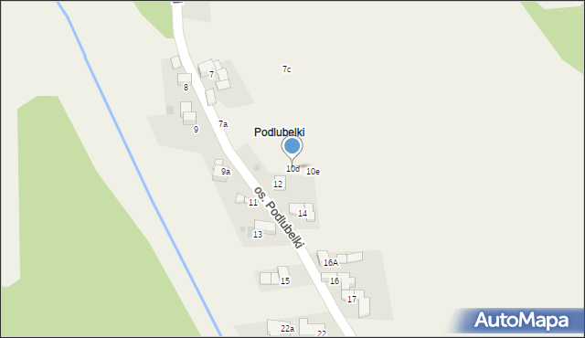 Szaflary, Osiedle Podlubelki, 10d, mapa Szaflary