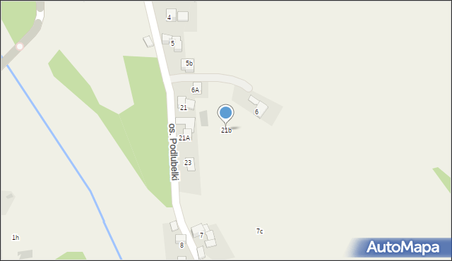 Szaflary, Osiedle Podlubelki, 21b, mapa Szaflary