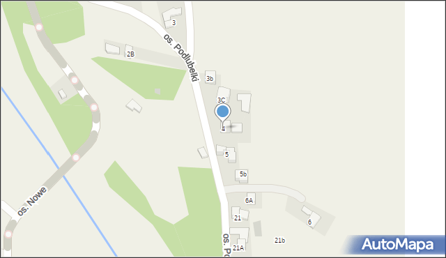 Szaflary, Osiedle Podlubelki, 4, mapa Szaflary