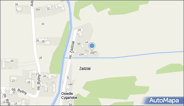 Szaflary, Osiedle Zadział, 10C, mapa Szaflary