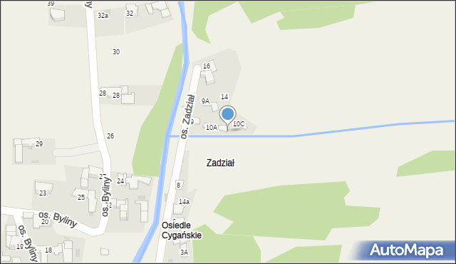 Szaflary, Osiedle Zadział, 10d, mapa Szaflary