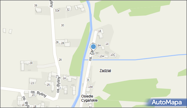 Szaflary, Osiedle Zadział, 9, mapa Szaflary