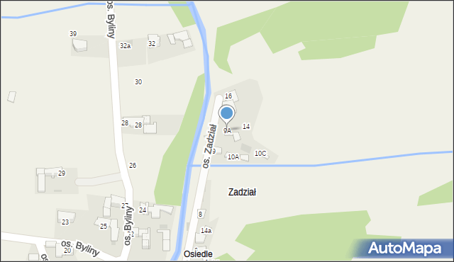 Szaflary, Osiedle Zadział, 9A, mapa Szaflary