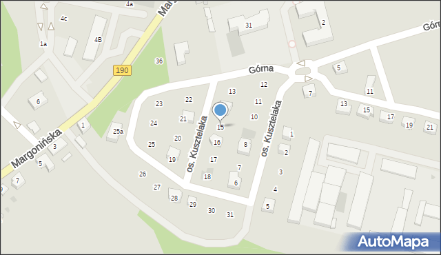 Szamocin, Osiedle Kusztelaka Wacława, ks., 15, mapa Szamocin