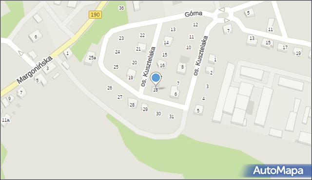 Szamocin, Osiedle Kusztelaka Wacława, ks., 18, mapa Szamocin