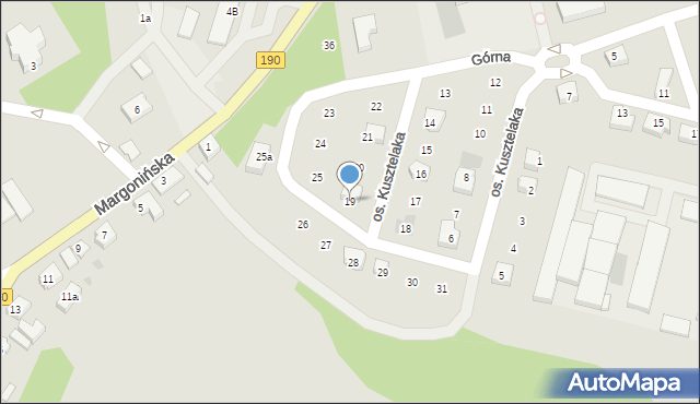 Szamocin, Osiedle Kusztelaka Wacława, ks., 19, mapa Szamocin