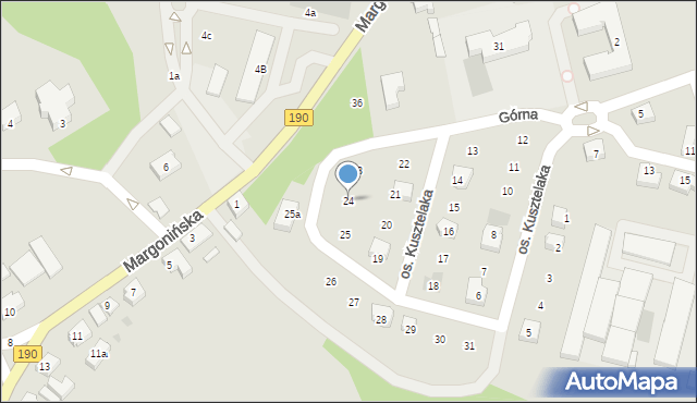 Szamocin, Osiedle Kusztelaka Wacława, ks., 24, mapa Szamocin