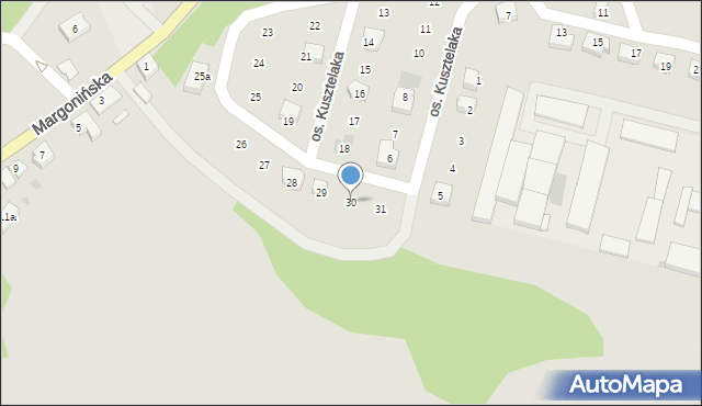 Szamocin, Osiedle Kusztelaka Wacława, ks., 30, mapa Szamocin