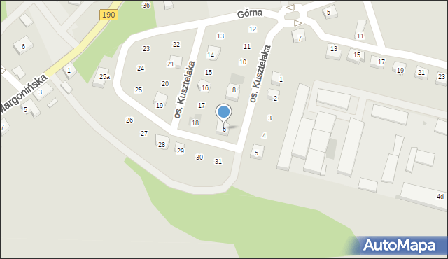 Szamocin, Osiedle Kusztelaka Wacława, ks., 6, mapa Szamocin