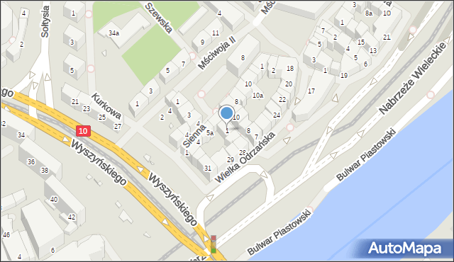 Szczecin, Osiek, 1, mapa Szczecina