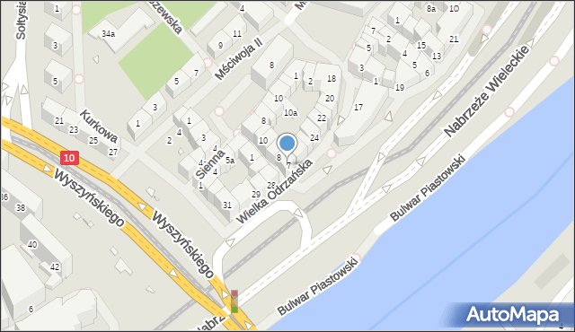 Szczecin, Osiek, 7, mapa Szczecina