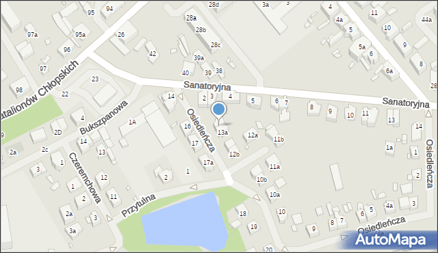 Szczecin, Osiedleńcza, 13b, mapa Szczecina