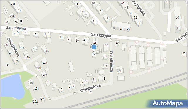 Szczecin, Osiedleńcza, 1a, mapa Szczecina