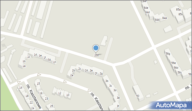 Szczecin, Osiedle Kasztanowe, 100, mapa Szczecina