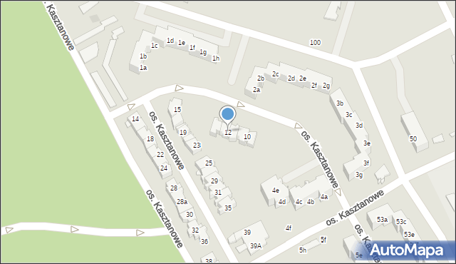 Szczecin, Osiedle Kasztanowe, 12, mapa Szczecina