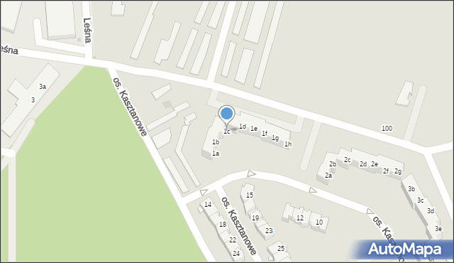 Szczecin, Osiedle Kasztanowe, 1c, mapa Szczecina