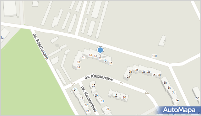 Szczecin, Osiedle Kasztanowe, 1f, mapa Szczecina