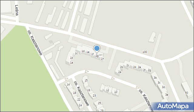 Szczecin, Osiedle Kasztanowe, 1g, mapa Szczecina