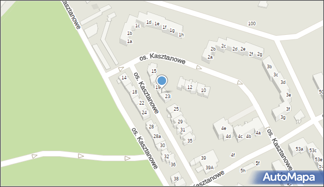 Szczecin, Osiedle Kasztanowe, 21, mapa Szczecina