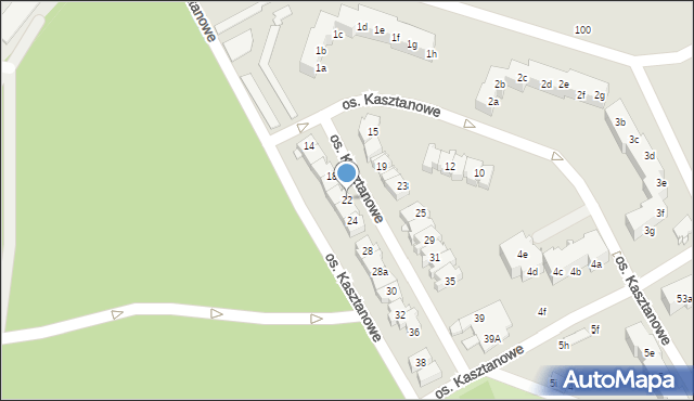 Szczecin, Osiedle Kasztanowe, 22, mapa Szczecina