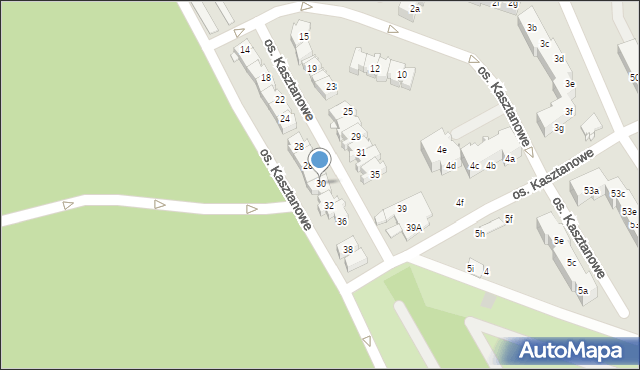 Szczecin, Osiedle Kasztanowe, 30, mapa Szczecina