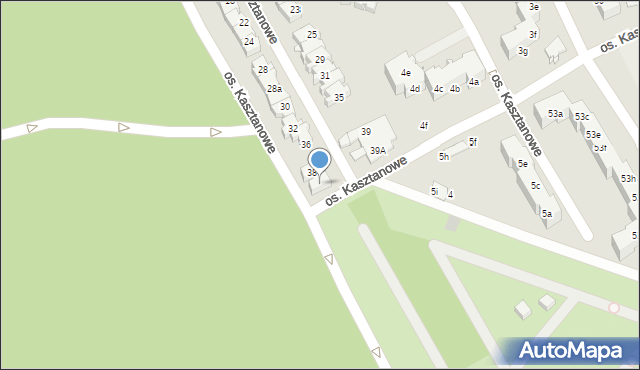 Szczecin, Osiedle Kasztanowe, 40, mapa Szczecina