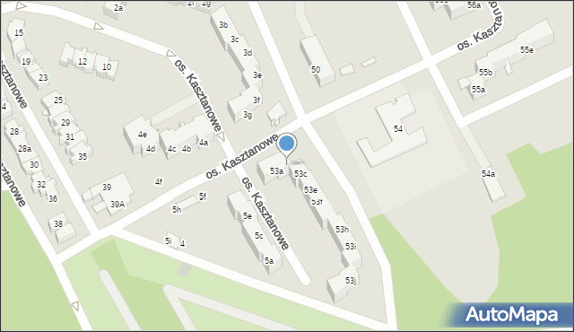 Szczecin, Osiedle Kasztanowe, 53b, mapa Szczecina