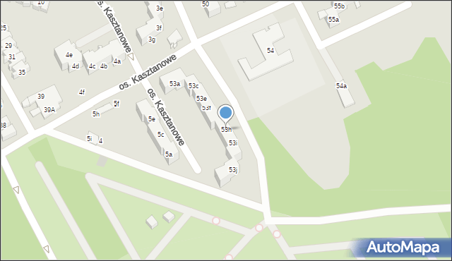 Szczecin, Osiedle Kasztanowe, 53h, mapa Szczecina