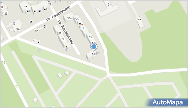 Szczecin, Osiedle Kasztanowe, 53j, mapa Szczecina