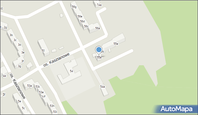 Szczecin, Osiedle Kasztanowe, 55a, mapa Szczecina