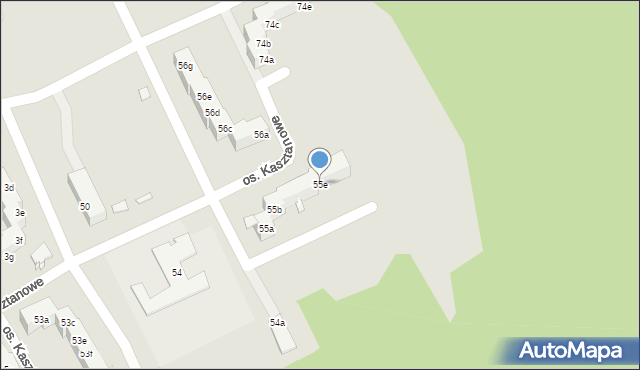 Szczecin, Osiedle Kasztanowe, 55e, mapa Szczecina