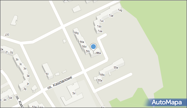 Szczecin, Osiedle Kasztanowe, 56b, mapa Szczecina