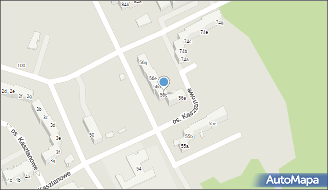 Szczecin, Osiedle Kasztanowe, 56c, mapa Szczecina