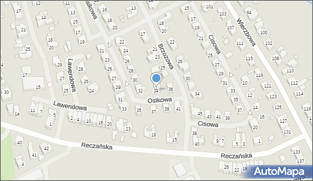 Szczecin, Osikowa, 34, mapa Szczecina