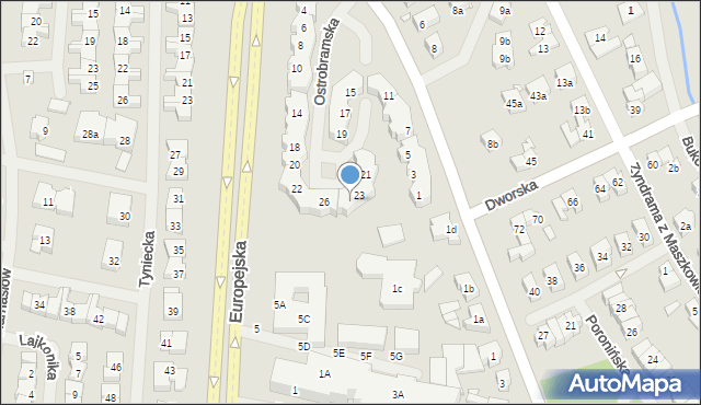 Szczecin, Ostrobramska, 25, mapa Szczecina