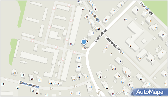 Szczecin, Ostrawicka, 15a, mapa Szczecina