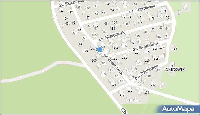 Szczecin, Osiedle Skarbówek, 106, mapa Szczecina