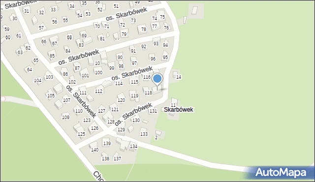 Szczecin, Osiedle Skarbówek, 118a, mapa Szczecina