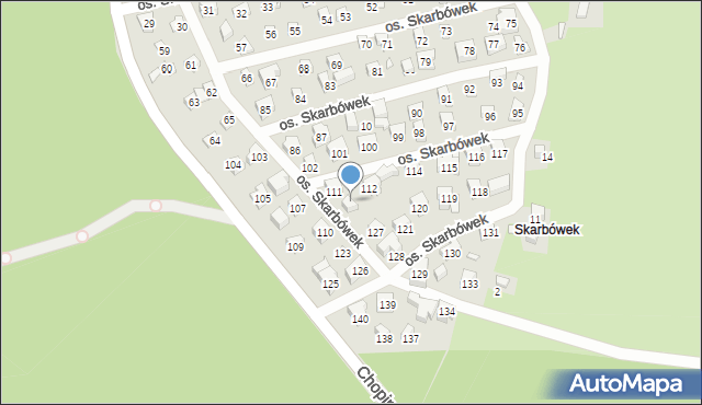 Szczecin, Osiedle Skarbówek, 122, mapa Szczecina